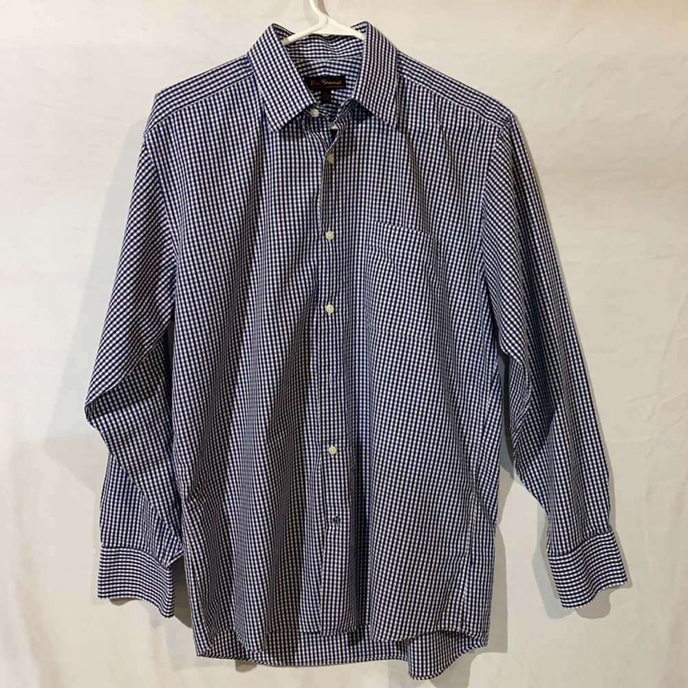 Ben Sherman Gingham Dress Shirt - 15-15.5 Neck, 32/33 Sleeve